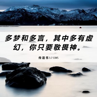 Picture 06 - 传 道 书 5:7 CUVS - 多 梦 和 多 言 ， 其 中 多 有 虚 幻 - Bible Verse Picture