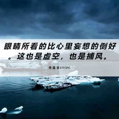 Picture 06 - 传 道 书 6:9 CUVS - 眼 睛 所 看 的 比 心 里 妄 想 的 倒 - Bible Verse Picture