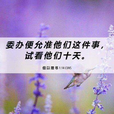 Picture 06 - 但 以 理 书 1:14 CUVS - 委 办 便 允 准 他 们 这 件 事 ， 试 - Bible Verse Picture