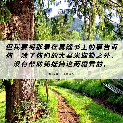 Picture 06 - 但 以 理 书 10:21 CUVS - 但 我 要 将 那 录 在 真 确 书 上 的 - Bible Verse Picture