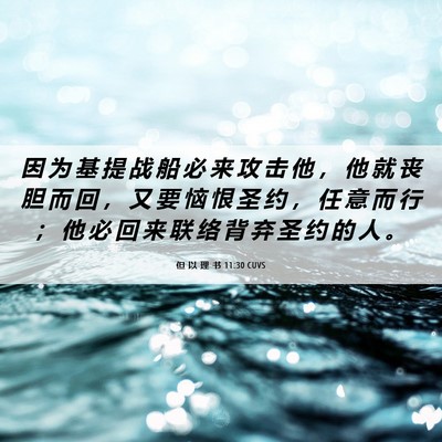 Picture 06 - 但 以 理 书 11:30 CUVS - 因 为 基 提 战 船 必 来 攻 击 他 ， - Bible Verse Picture