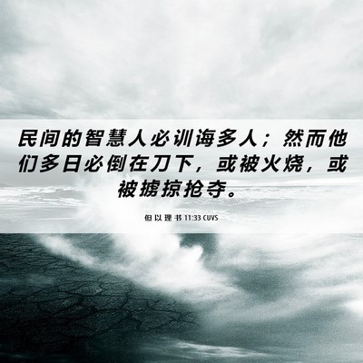 Picture 06 - 但 以 理 书 11:33 CUVS - 民 间 的 智 慧 人 必 训 诲 多 人 ； - Bible Verse Picture