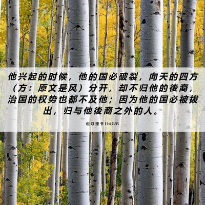 Picture 06 - 但 以 理 书 11:4 CUVS - 他 兴 起 的 时 候 ， 他 的 国 必 破 - Bible Verse Picture