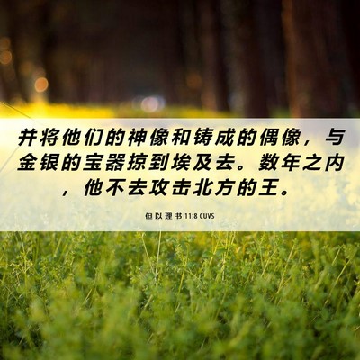 Picture 06 - 但 以 理 书 11:8 CUVS - 并 将 他 们 的 神 像 和 铸 成 的 偶 - Bible Verse Picture