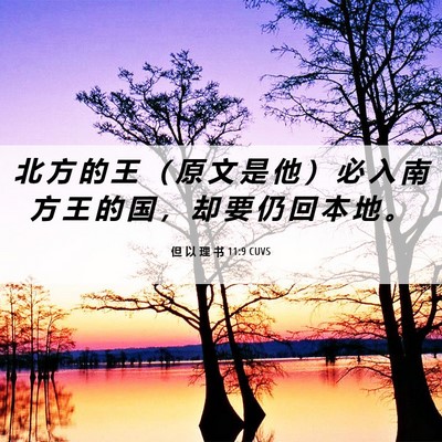 Picture 06 - 但 以 理 书 11:9 CUVS - 北 方 的 王 （ 原 文 是 他 ） 必 入 - Bible Verse Picture