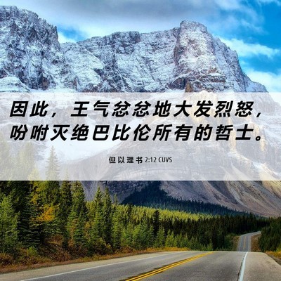 Picture 06 - 但 以 理 书 2:12 CUVS - 因 此 ， 王 气 忿 忿 地 大 发 烈 怒 - Bible Verse Picture