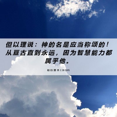 Picture 06 - 但 以 理 书 2:20 CUVS - 但 以 理 说 ： 神 的 名 是 应 当 称 - Bible Verse Picture