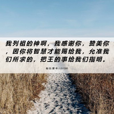 Picture 06 - 但 以 理 书 2:23 CUVS - 我 列 祖 的 神 啊 ， 我 感 谢 你 ， - Bible Verse Picture