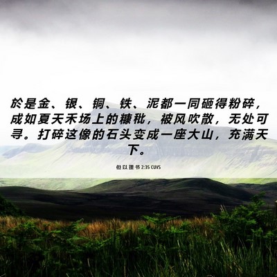 Picture 06 - 但 以 理 书 2:35 CUVS - 於 是 金 、 银 、 铜 、 铁 、 泥 都 - Bible Verse Picture