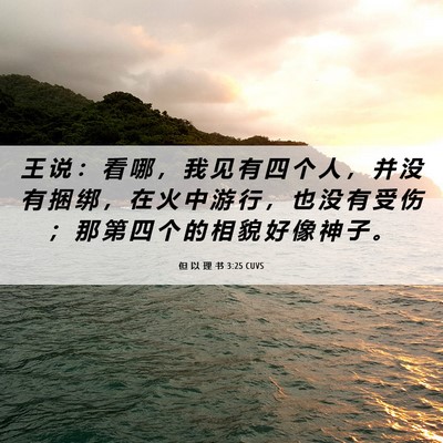 Picture 06 - 但 以 理 书 3:25 CUVS - 王 说 ： 看 哪 ， 我 见 有 四 个 人 - Bible Verse Picture