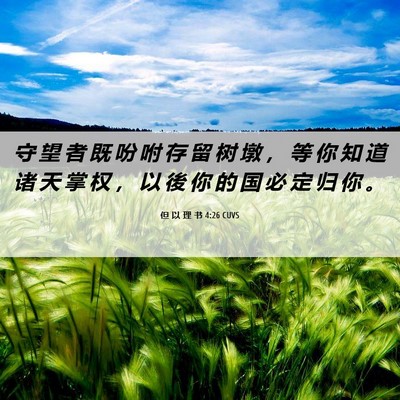 Picture 06 - 但 以 理 书 4:26 CUVS - 守 望 者 既 吩 咐 存 留 树 墩 ， 等 - Bible Verse Picture