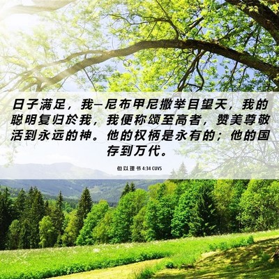 Picture 06 - 但 以 理 书 4:34 CUVS - 日 子 满 足 ， 我 ─ 尼 布 甲 尼 撒 - Bible Verse Picture