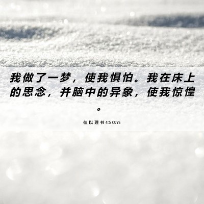 Picture 06 - 但 以 理 书 4:5 CUVS - 我 做 了 一 梦 ， 使 我 惧 怕 。 我 - Bible Verse Picture