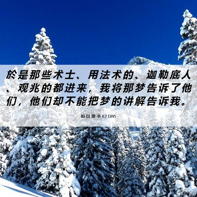 Picture 06 - 但 以 理 书 4:7 CUVS - 於 是 那 些 术 士 、 用 法 术 的 、 - Bible Verse Picture