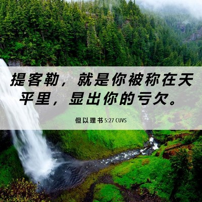Picture 06 - 但 以 理 书 5:27 CUVS - 提 客 勒 ， 就 是 你 被 称 在 天 平 - Bible Verse Picture