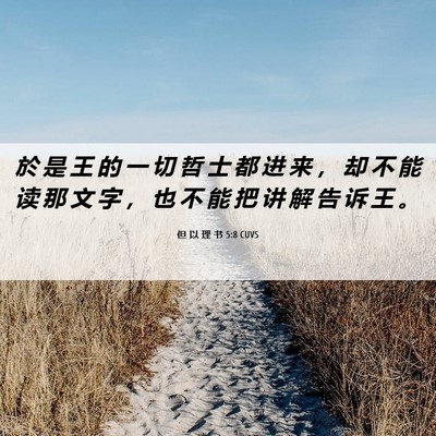 Picture 06 - 但 以 理 书 5:8 CUVS - 於 是 王 的 一 切 哲 士 都 进 来 ， - Bible Verse Picture