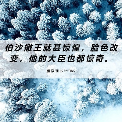 Picture 06 - 但 以 理 书 5:9 CUVS - 伯 沙 撒 王 就 甚 惊 惶 ， 脸 色 改 - Bible Verse Picture