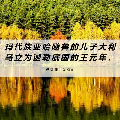 Picture 06 - 但 以 理 书 9:1 CUVS - 玛 代 族 亚 哈 随 鲁 的 儿 子 大 利 - Bible Verse Picture