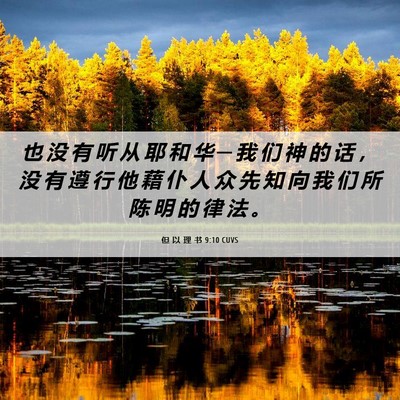 Picture 06 - 但 以 理 书 9:10 CUVS - 也 没 有 听 从 耶 和 华 ─ 我 们 神 - Bible Verse Picture