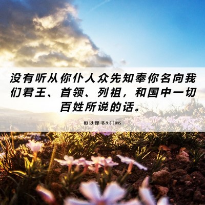 Picture 06 - 但 以 理 书 9:6 CUVS - 没 有 听 从 你 仆 人 众 先 知 奉 你 - Bible Verse Picture