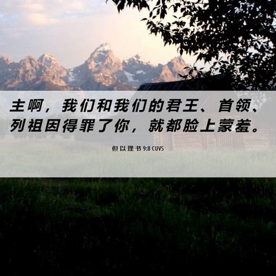 Picture 06 - 但 以 理 书 9:8 CUVS - 主 啊 ， 我 们 和 我 们 的 君 王 、 - Bible Verse Picture