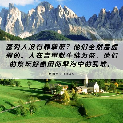 Picture 06 - 何 西 阿 书 12:11 CUVS - 基 列 人 没 有 罪 孽 麽 ？ 他 们 全 - Bible Verse Picture