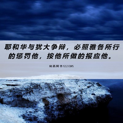Picture 06 - 何 西 阿 书 12:2 CUVS - 耶 和 华 与 犹 大 争 辩 ， 必 照 雅 - Bible Verse Picture
