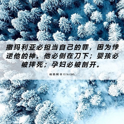 Picture 06 - 何 西 阿 书 13:16 CUVS - 撒 玛 利 亚 必 担 当 自 己 的 罪 ， - Bible Verse Picture