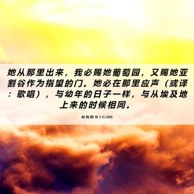 Picture 06 - 何 西 阿 书 2:15 CUVS - 她 从 那 里 出 来 ， 我 必 赐 她 葡 - Bible Verse Picture