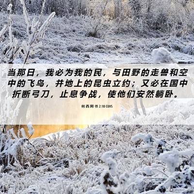 Picture 06 - 何 西 阿 书 2:18 CUVS - 当 那 日 ， 我 必 为 我 的 民 ， 与 - Bible Verse Picture