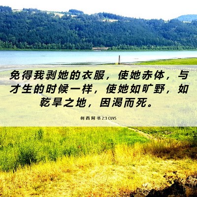 Picture 06 - 何 西 阿 书 2:3 CUVS - 免 得 我 剥 她 的 衣 服 ， 使 她 赤 - Bible Verse Picture
