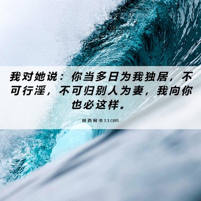 Picture 06 - 何 西 阿 书 3:3 CUVS - 我 对 她 说 ： 你 当 多 日 为 我 独 - Bible Verse Picture