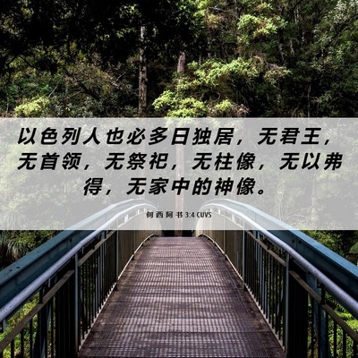 Picture 06 - 何 西 阿 书 3:4 CUVS - 以 色 列 人 也 必 多 日 独 居 ， 无 - Bible Verse Picture