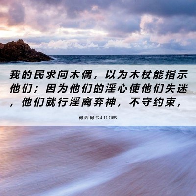 Picture 06 - 何 西 阿 书 4:12 CUVS - 我 的 民 求 问 木 偶 ， 以 为 木 杖 - Bible Verse Picture
