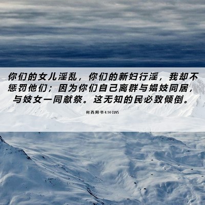 Picture 06 - 何 西 阿 书 4:14 CUVS - 你 们 的 女 儿 淫 乱 ， 你 们 的 新 - Bible Verse Picture