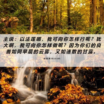 Picture 06 - 何 西 阿 书 6:4 CUVS - 主 说 ： 以 法 莲 哪 ， 我 可 向 你 - Bible Verse Picture
