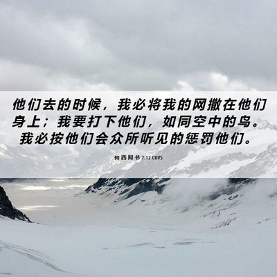 Picture 06 - 何 西 阿 书 7:12 CUVS - 他 们 去 的 时 候 ， 我 必 将 我 的 - Bible Verse Picture