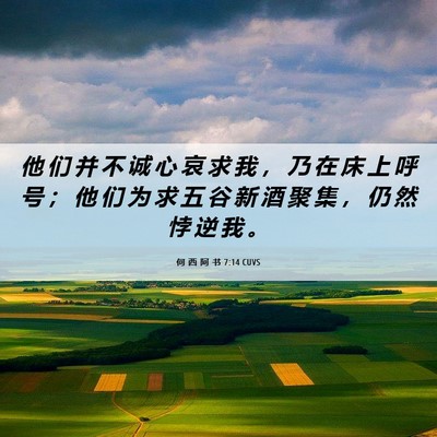 Picture 06 - 何 西 阿 书 7:14 CUVS - 他 们 并 不 诚 心 哀 求 我 ， 乃 在 - Bible Verse Picture
