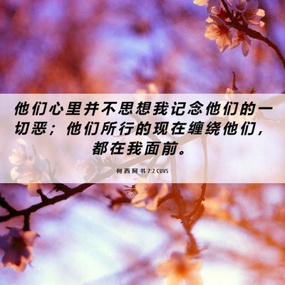 Picture 06 - 何 西 阿 书 7:2 CUVS - 他 们 心 里 并 不 思 想 我 记 念 他 - Bible Verse Picture