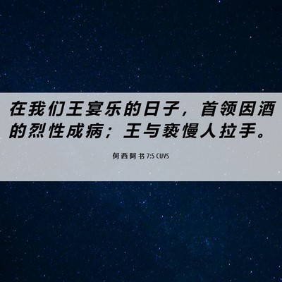 Picture 06 - 何 西 阿 书 7:5 CUVS - 在 我 们 王 宴 乐 的 日 子 ， 首 领 - Bible Verse Picture