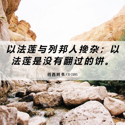 Picture 06 - 何 西 阿 书 7:8 CUVS - 以 法 莲 与 列 邦 人 搀 杂 ； 以 法 - Bible Verse Picture