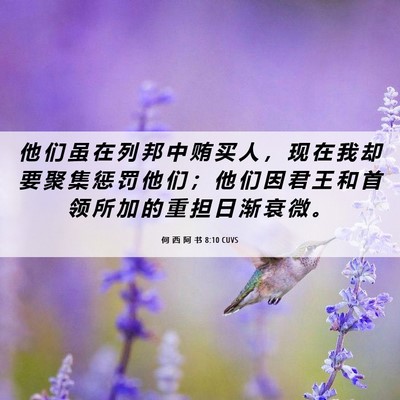 Picture 06 - 何 西 阿 书 8:10 CUVS - 他 们 虽 在 列 邦 中 贿 买 人 ， 现 - Bible Verse Picture