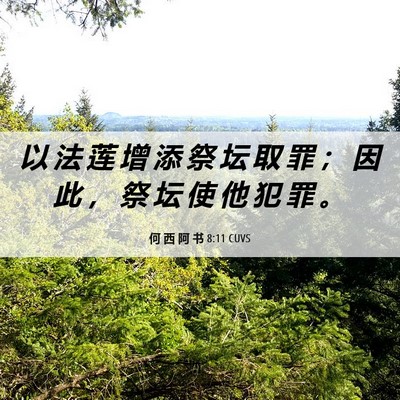Picture 06 - 何 西 阿 书 8:11 CUVS - 以 法 莲 增 添 祭 坛 取 罪 ； 因 此 - Bible Verse Picture