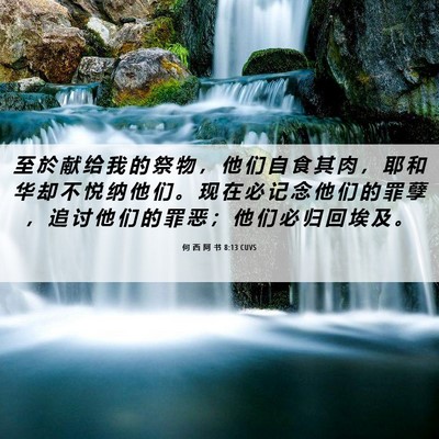Picture 06 - 何 西 阿 书 8:13 CUVS - 至 於 献 给 我 的 祭 物 ， 他 们 自 - Bible Verse Picture