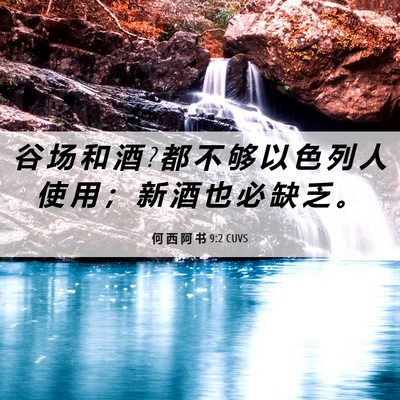 Picture 06 - 何 西 阿 书 9:2 CUVS - 谷 场 和 酒 ? 都 不 够 以 色 列 人 使 - Bible Verse Picture