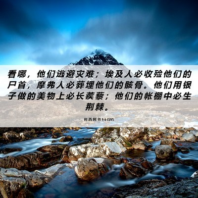 Picture 06 - 何 西 阿 书 9:6 CUVS - 看 哪 ， 他 们 逃 避 灾 难 ； 埃 及 - Bible Verse Picture