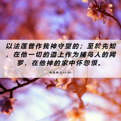 Picture 06 - 何 西 阿 书 9:8 CUVS - 以 法 莲 曾 作 我 神 守 望 的 ； 至 - Bible Verse Picture