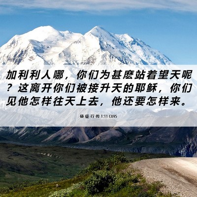 Picture 06 - 使 徒 行 传 1:11 CUVS - 加 利 利 人 哪 ， 你 们 为 甚 麽 站 - Bible Verse Picture