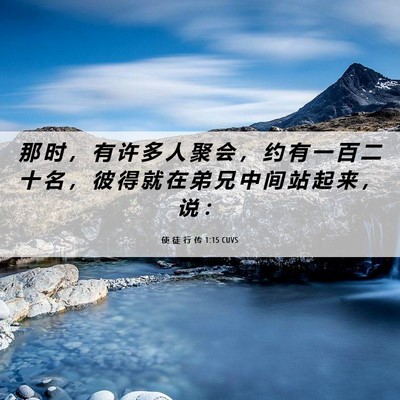 Picture 06 - 使 徒 行 传 1:15 CUVS - 那 时 ， 有 许 多 人 聚 会 ， 约 有 - Bible Verse Picture