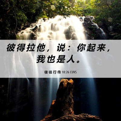 Picture 06 - 使 徒 行 传 10:26 CUVS - 彼 得 拉 他 ， 说 ： 你 起 来 ， 我 - Bible Verse Picture